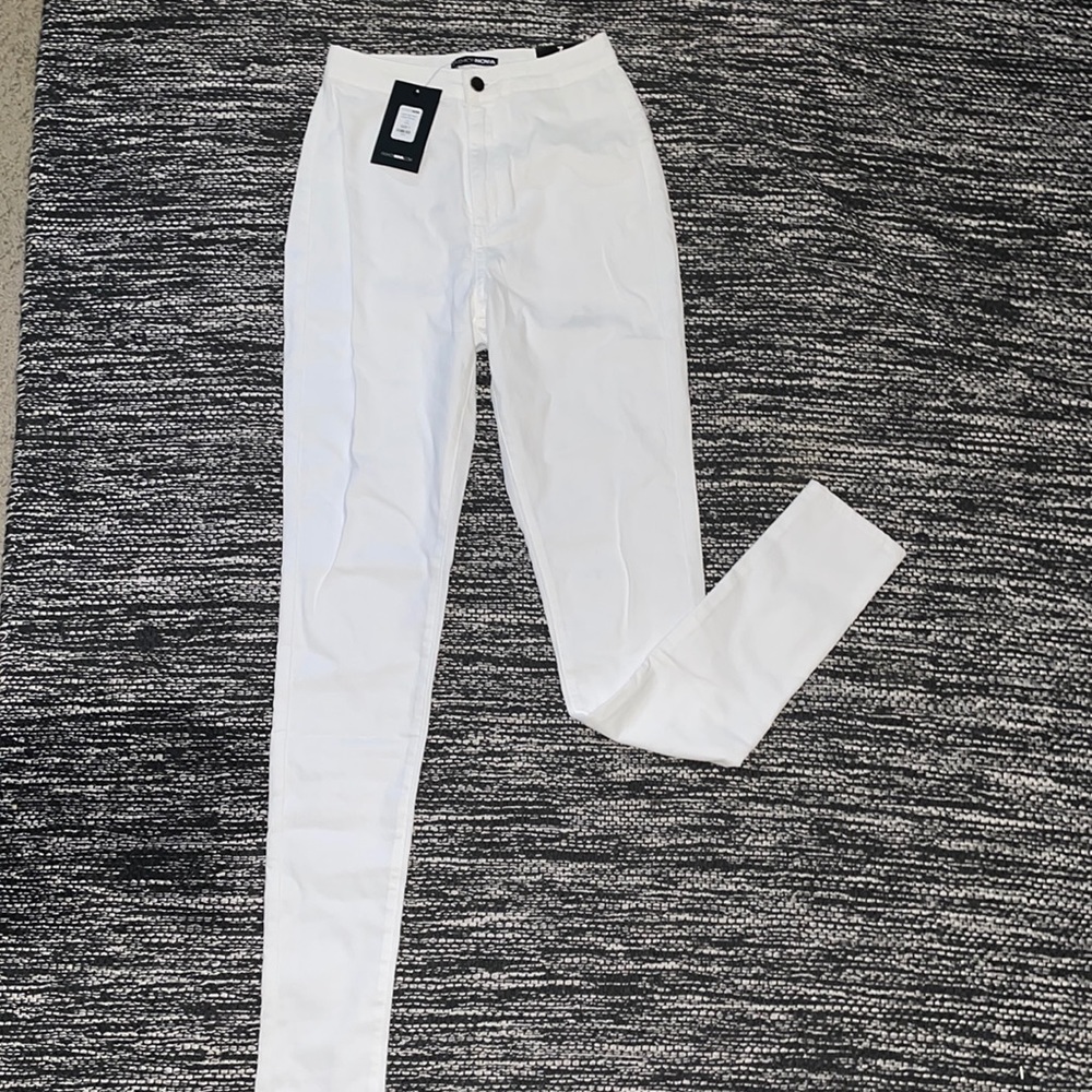 Super high waisted white denim